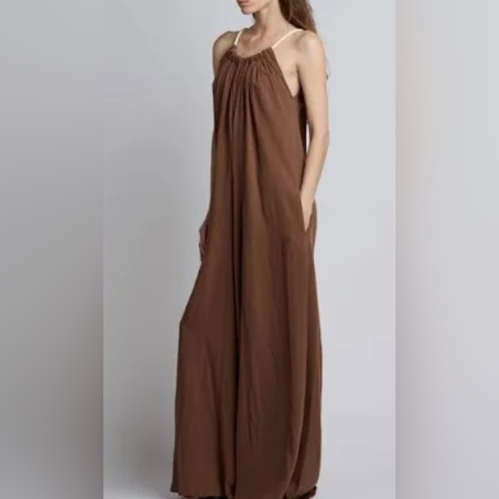 NWT JADED GYPSY TIED TOGETHER MAXI DRESS CHOCOLATE O/S